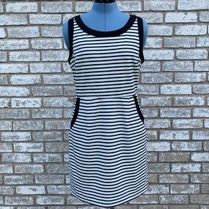 C. Luce Sleeveless Striped Cutout Dress